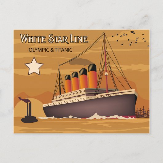 White Star Line, Olympic and Titanic Oversea Ship Briefkaart (Voorkant)