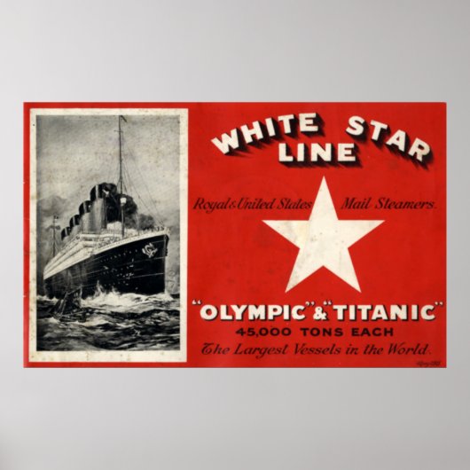 White Star Line Olympic en Titanic Poster (Voorkant)