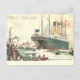 White Star Line R.M.S. Cedrische bladeren Liverpoo Briefkaart