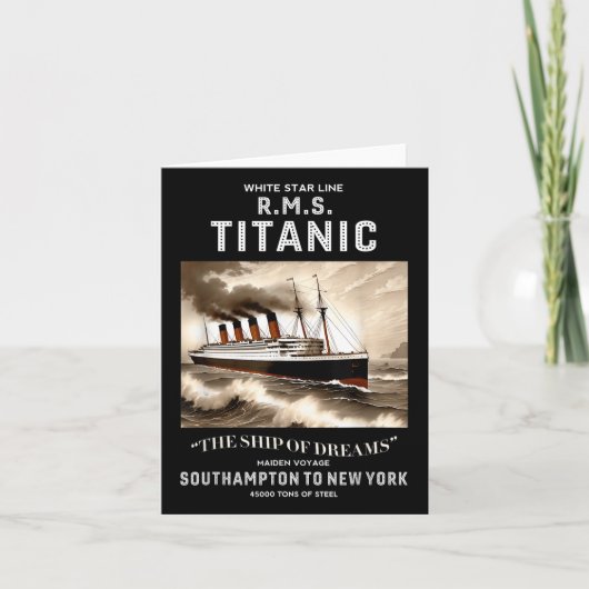 White Star Line RMS Titanic Ship Boys Kinder Manne Kaart (Voorkant)