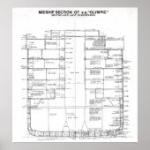 White Star Line S.S. Olympic Half Section 1913 Poster (Voorkant)