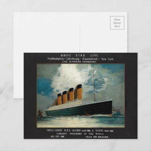White Star Line Titanic Art Briefkaart (Voorkant / Achterkant)