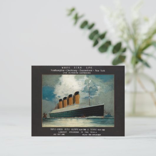 White Star Line Titanic Art Briefkaart (Staand voorkant)