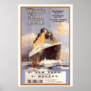 White Star Line Titanic Grootste Stoomschepen ter Poster