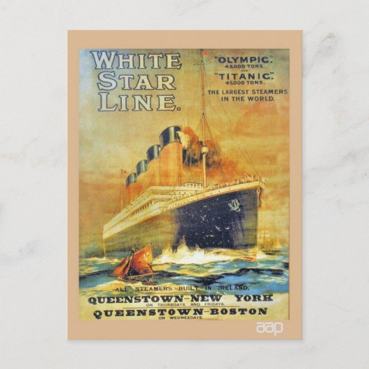 White Star Line Titanic & Olympic en Briefkaart (Voorkant)