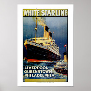 White Star Line tot Philadelphia Poster