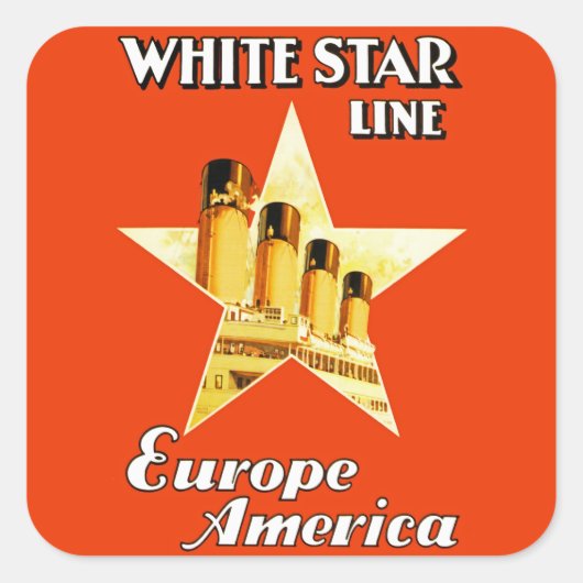 White Star Line Vierkante Sticker (Voorkant)