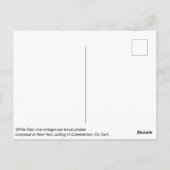 White Star Line,  zee reisposter Briefkaart (Achterkant)