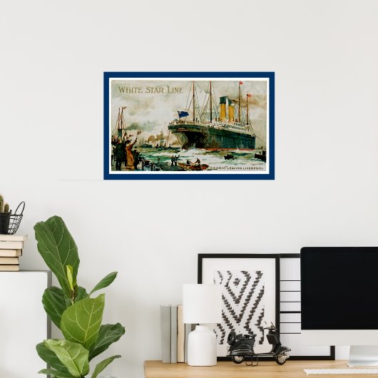 White Star Line's Cedric Leaving Liverpool Poster (Thuiskantoor)