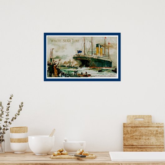 White Star Line's Cedric Leaving Liverpool Poster (Keuken)
