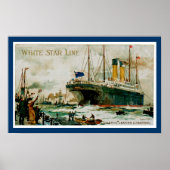 White Star Line's Cedric Leaving Liverpool Poster (Voorkant)