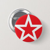 White Star on Red - Button (Voorkant /achterkant)