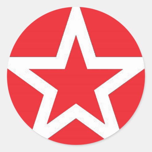 White Star on Red - Sticker (Voorkant)