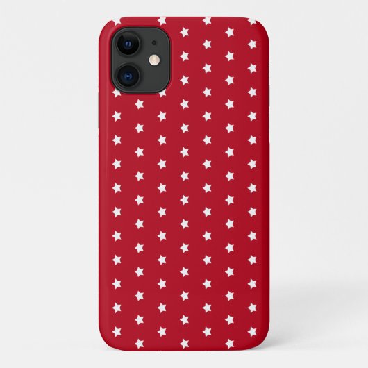 white star patroon op rode Hoesje-Mate iPhone case (Achterkant)