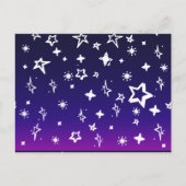 White Star Pattern on Blue to Magenta Ombre Briefkaart (Voorkant)