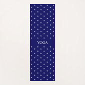 White Star Pattern on Navy Blue Yogamat (Voorkant)