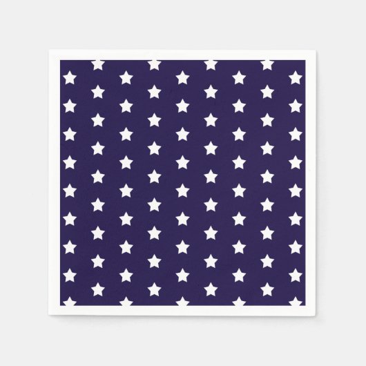 White Star Pattern op Custom Navy Blue Party Servet (Voorkant)