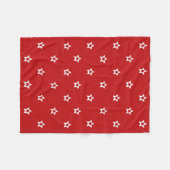 White Star Pattern op Red Fleece Deken (Voorkant (Horizontaal))