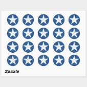 white star ronde sticker (Vel)