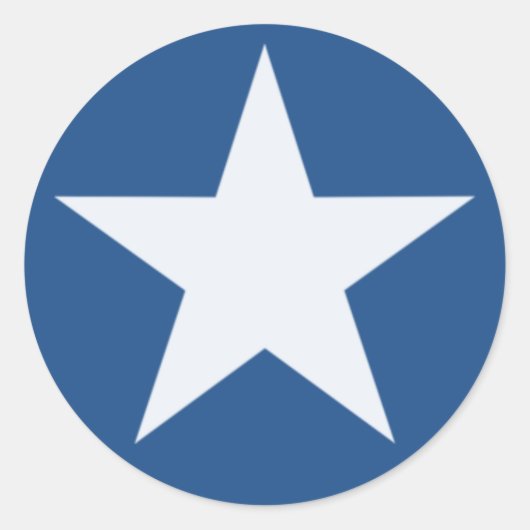 white star ronde sticker (Voorkant)