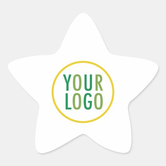 White Star Shaped Business Stickers Company Logo (Voorkant)