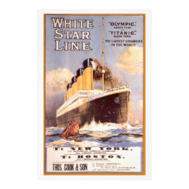 White Star Titanic en Olympic Vintage Poster