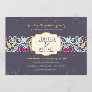 WHITE STAR WALL Jwish Wedding Invitation Kaart