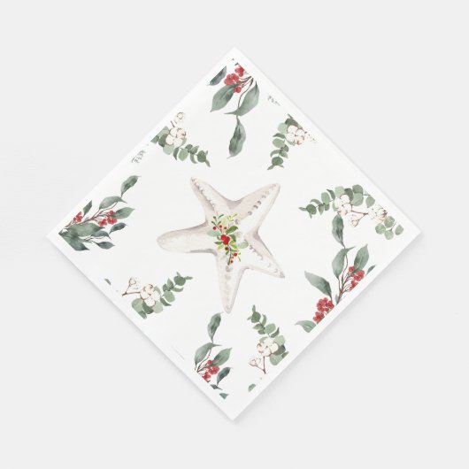 White Starfish Beach Christmas Holiday Servet (Hoek)