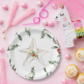 White Starfish Beach Kerstvakantie Papieren Bordje (Feest)