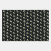 White Starfish Black Kerstmis Inpakpapier Vel (Voorkant 3)