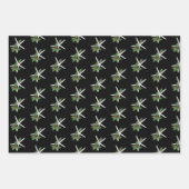 White Starfish Black Kerstmis Inpakpapier Vel (Voorkant 2)