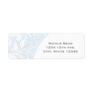 White Starfish Blue Beach Elegant Wedding Etiket