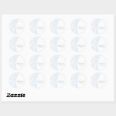 White Starfish Blue Beach Elegant Wedding Ronde Sticker (Vel)