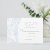 White Starfish Blue Beach Elegant Wedding RSVP (Staand voorkant)