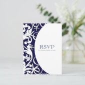 White Starfish Blue Beach Elegant Wedding RSVP Uitnodiging Briefkaart (Staand voorkant)