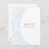 White Starfish Blue Beach Elegant Wedding RSVP Uitnodiging Briefkaart (Voorkant / Achterkant)