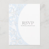 White Starfish Blue Beach Elegant Wedding RSVP Uitnodiging Briefkaart (Voorkant)