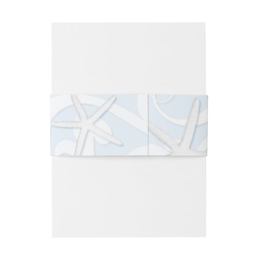 White Starfish Blue Beach Elegant Wedding Uitnodigingen Wikkel (Achterkant Voorbeeld)