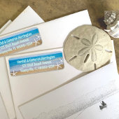 White Starfish Blue Ocean Return Address Labels