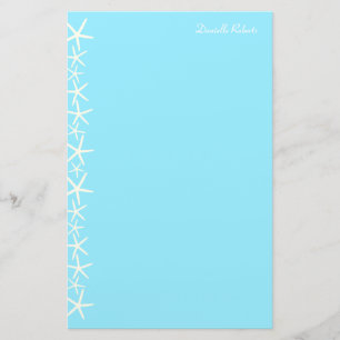 White Starfish Border Specialized Stationery Briefpapier