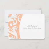 White Starfish Coral Beach Elegant Wedding RSVP (Achterkant)