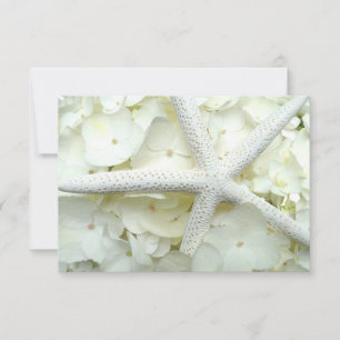 White Starfish Floral Blank Note Notitiekaartje