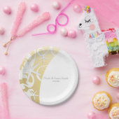 White Starfish Gold Beach Elegant Wedding Papieren Bordje (Feest)