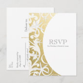 White Starfish Gold Beach Elegant Wedding RSVP Uitnodiging Briefkaart (Voorkant / Achterkant)
