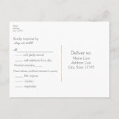 White Starfish Gold Beach Elegant Wedding RSVP Uitnodiging Briefkaart (Achterkant)