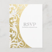 White Starfish Gold Beach Elegant Wedding RSVP Uitnodiging Briefkaart (Voorkant)