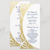 White Starfish Gold Beach huwelijksprogramma Programmakaart (Voorkant / Achterkant)