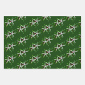 White Starfish in Holly Green Shades Inpakpapier Vel (Voorkant 3)