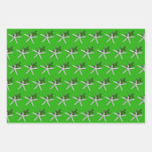 White Starfish in Holly Green Shades Inpakpapier Vel (Voorkant 2)