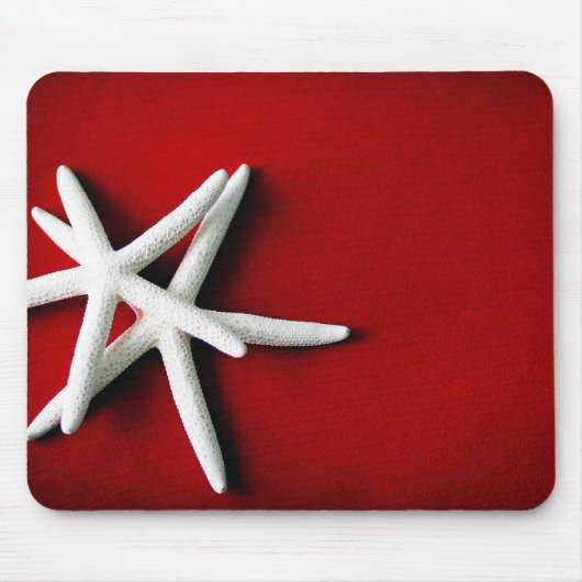 White Starfish Mousepad Muismat (Voorkant)